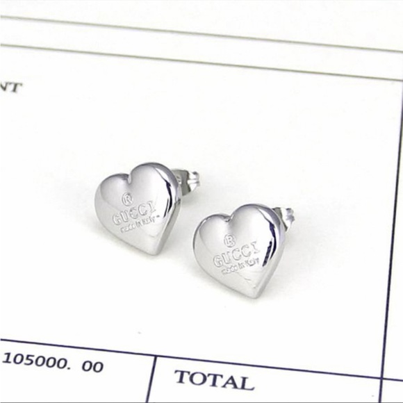 Silver Heart Earrings - Picture 2 of 4